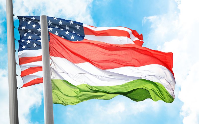 Hungary USA Flag